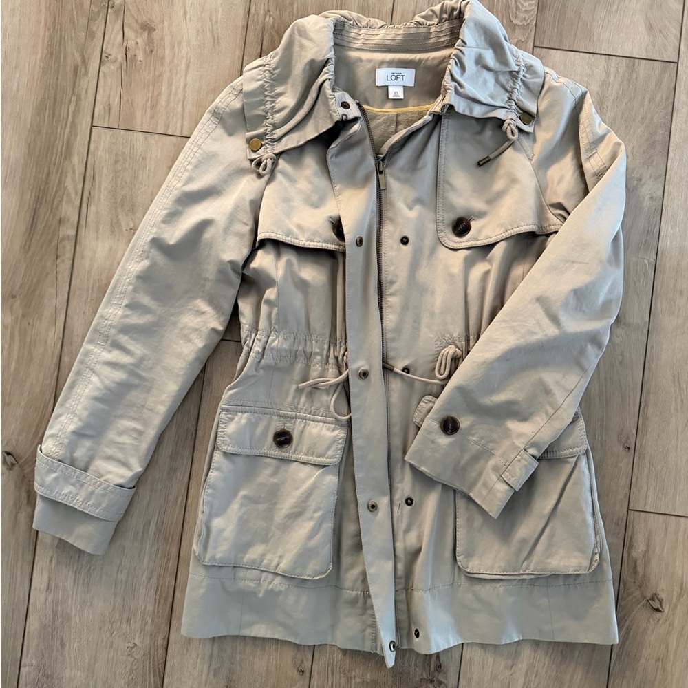 LOFT Beige Utility Anorak Jacket